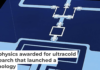The quantum behavior of superconducting circuits like the small white square above was a major discovery. K. Cicak and R. Simmonds/NIST